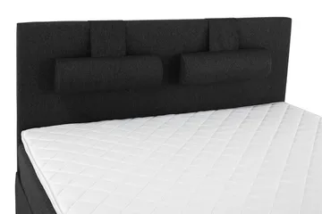 Lucky Komplet Sengepakke 180x200 Skum Glat Sengegavl - Nakkepude Stor Sort/Grå/PU - Møbler - Senge - Komplet sengepakke