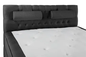 Lucky Komplet Sengepakke 180x200 Polyeter Diamant Sengegavl - Nakkepude Stor Sort/Grå - Møbler - Senge - Komplet sengepakke