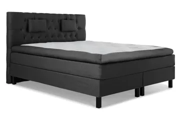 Lucky Komplet Sengepakke Kontinentalseng med Sengegavl 180x200 cm - Sort / Grå - Møbler - Senge - Komplet sengepakke