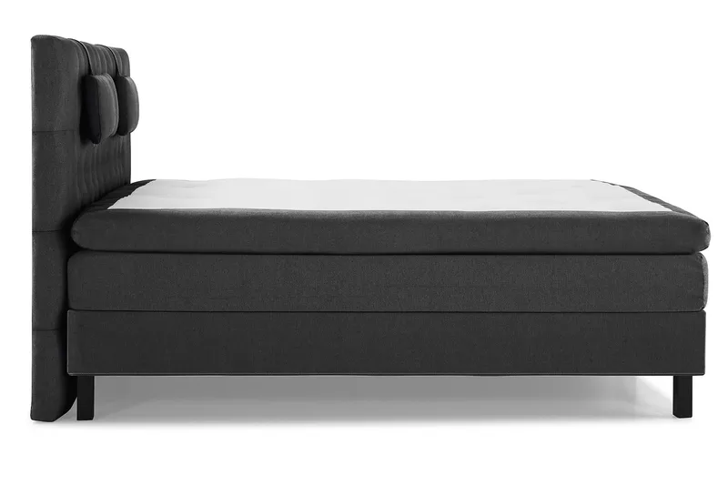 Lucky Komplet Sengepakke Kontinentalseng med Sengegavl 180x200 cm - Sort / Grå - Møbler - Senge - Komplet sengepakke