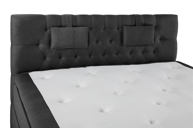 Lucky Komplet Sengepakke Kontinentalseng med Sengegavl 180x200 cm - Sort / Grå - Møbler - Senge - Komplet sengepakke