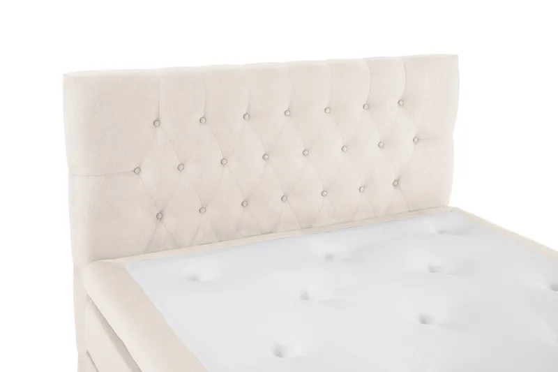 Lucky Komplet Sengesæt 140x200 cm med Sengegavl Fast - Beige - Møbler - Senge - Kontinentalsenge