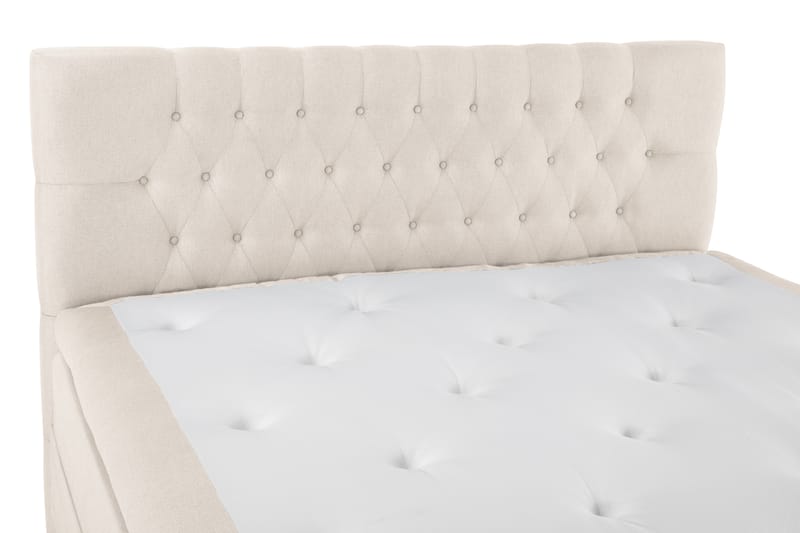 Lucky Komplet Sengesæt 160x200 cm Dobbeltseng med Sengegavl + Madrasbeskytter - Beige - Møbler - Senge - Komplet sengepakke