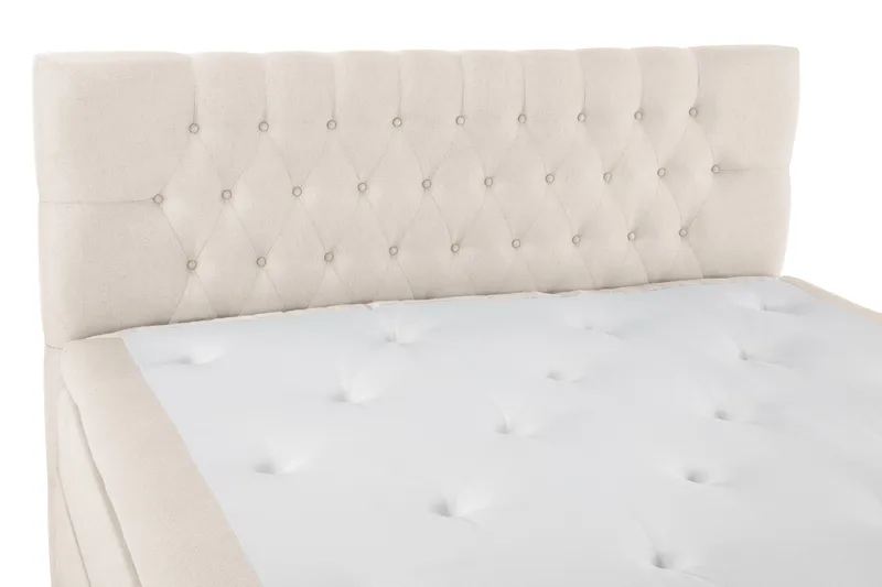 Lucky Komplet Sengesæt 180x200 cm Kontinentalseng med Sengegavl Fast - Beige - Møbler - Senge - Komplet sengepakke