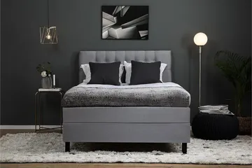 Lucky Kontinentalseng 140x200 cm Skum - Mellangrå - Møbler - Senge - Komplet sengepakke