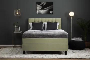 Lucky Kontinentalseng 140x200 polyester - grøn - Møbler - Senge - Kontinentalsenge