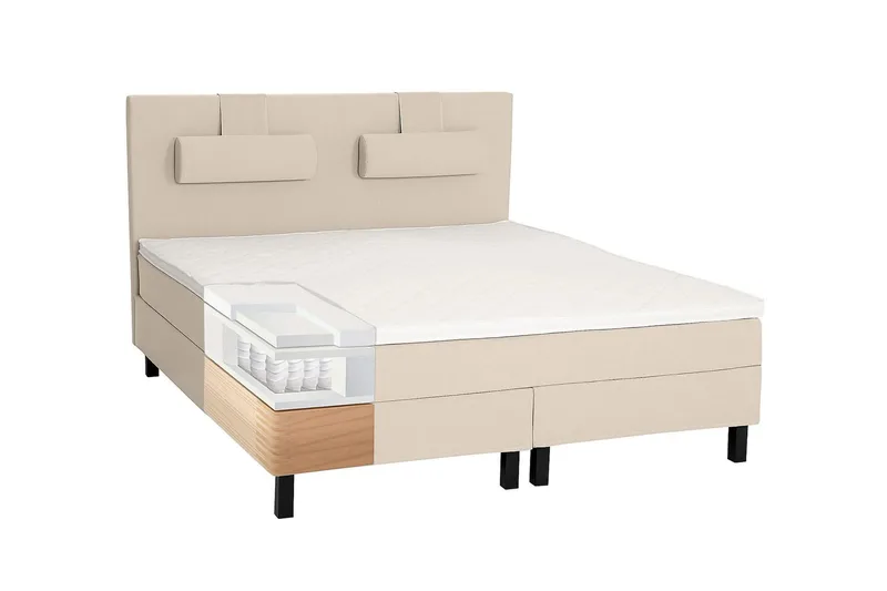 Lucky Kontinentalseng 160x200 cm Polyetherskum - Beige / Lys - Møbler - Senge - Kontinentalsenge