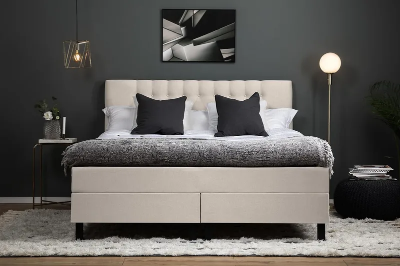 Lucky Kontinentalseng 160x200 Skum - Beige - Møbler - Senge - Kontinentalsenge