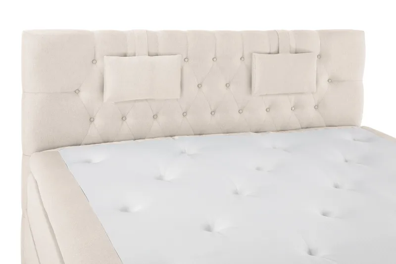 Lucky sengepakke 180x200 Memorymadras Diamant Sengegavl - Beige - Møbler - Senge - Komplet sengepakke