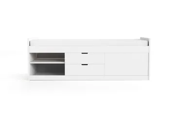 Lundvik sengeramme 90x200 cm med opbevaring inklusive madras - Hvid - Møbler - Senge - Sengeramme & sengestel