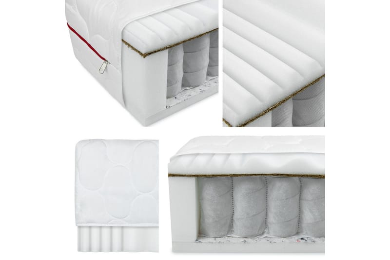 Algedi Springmadras 160x200 cm - Hvid - Møbler - Senge - Madrasser - Springmadras