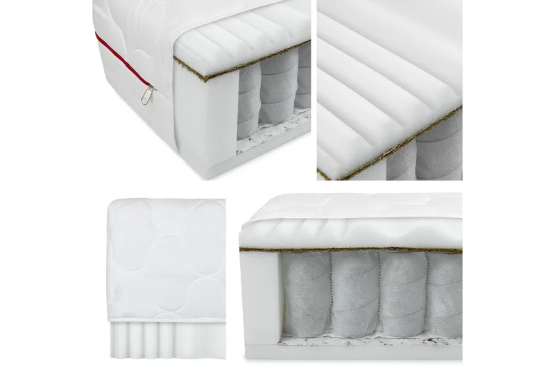 Algedi Springmadras 160x200 cm - Hvid - Møbler - Senge - Madrasser - Springmadras