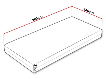 Brylan Springmadras 160x200 cm - hvid - Møbler - Senge - Madrasser - Topmadras