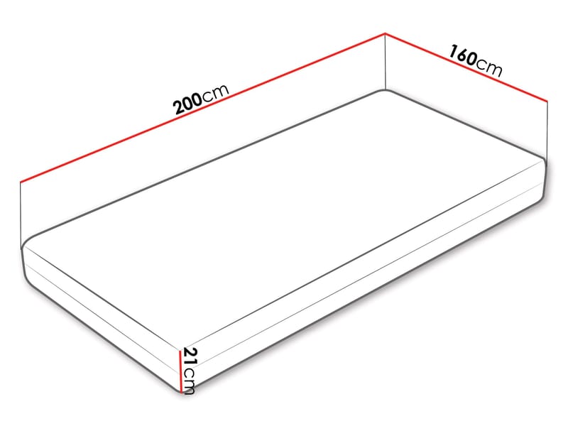 Brylan Springmadras 160x200 cm - hvid - Møbler - Senge - Madrasser - Topmadras