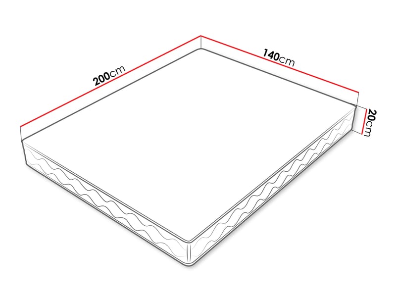 Edras Springmadras 140x200 cm - Hvid - Møbler - Senge - Madrasser - Springmadras