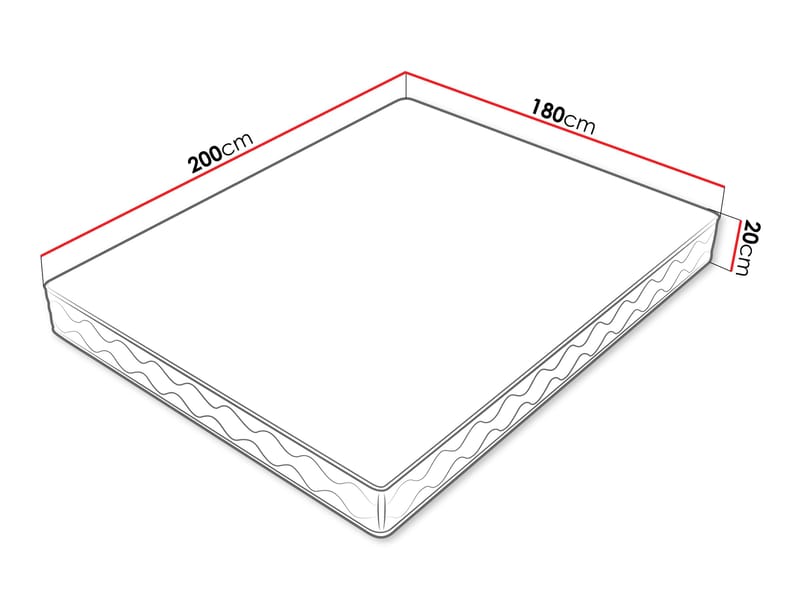 Edras Springmadras 180x200 cm - Hvid - Møbler - Senge - Madrasser - Springmadras