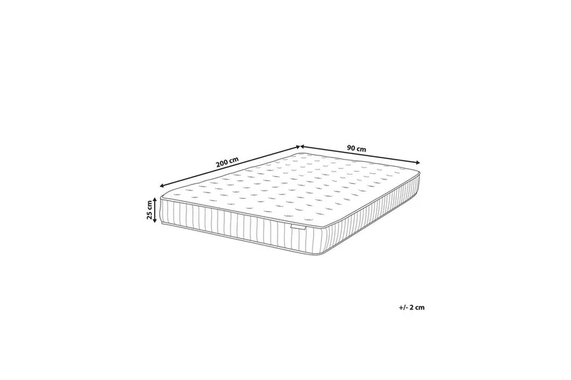 Fjederkernemadras Pleasant 90x200 cm, Medium fast - 90x200 cm, Medium fast - Møbler - Senge - Madrasser - Springmadras