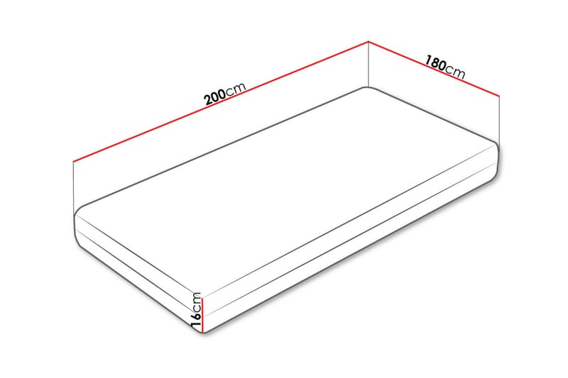 Fynlee Skummadrass 180x200 cm - Hvid - Møbler - Senge - Madrasser - Skummadras