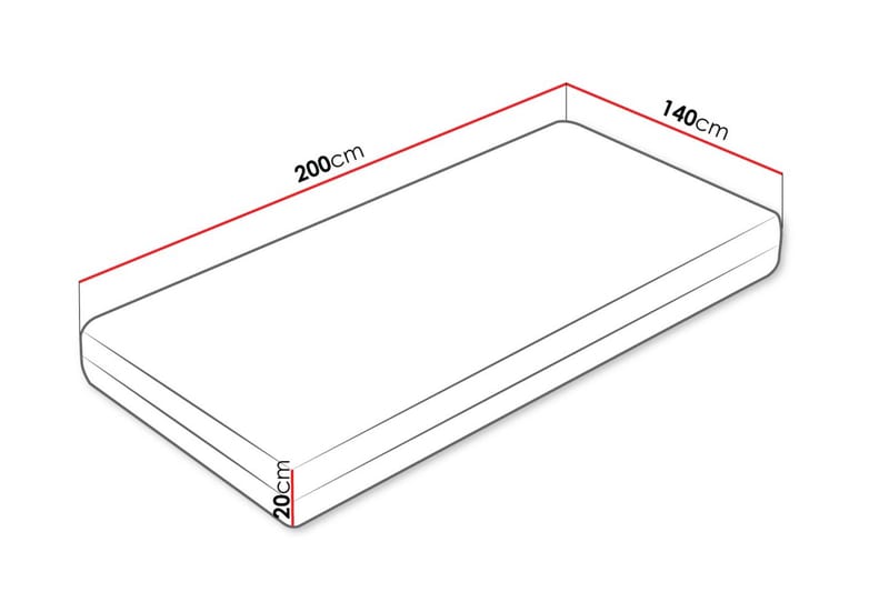 Gabri Skummadras 140x200 cm - Hvid - Møbler - Senge - Madrasser - Skummadras