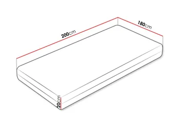 Gabri Skummadras 180x200 cm - Hvid - Møbler - Senge - Madrasser - Skummadras