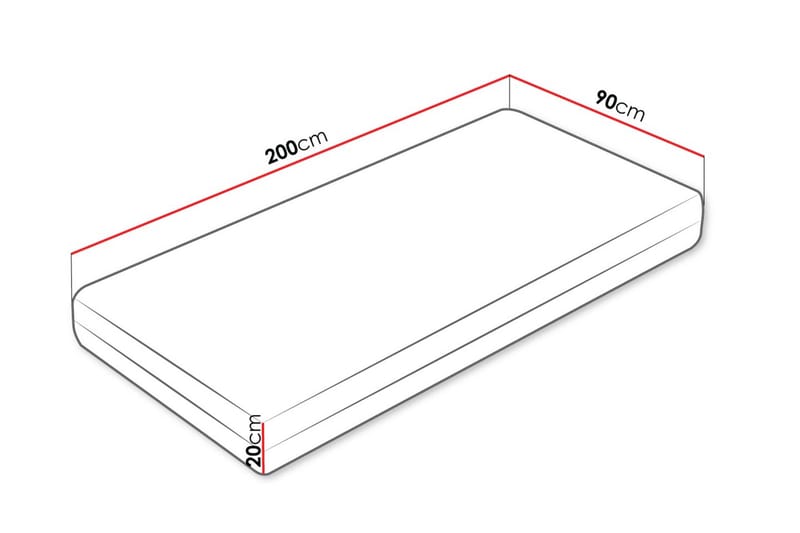 Gabri Skummadras 90x200 cm - Hvid - Møbler - Senge - Madrasser - Skummadras