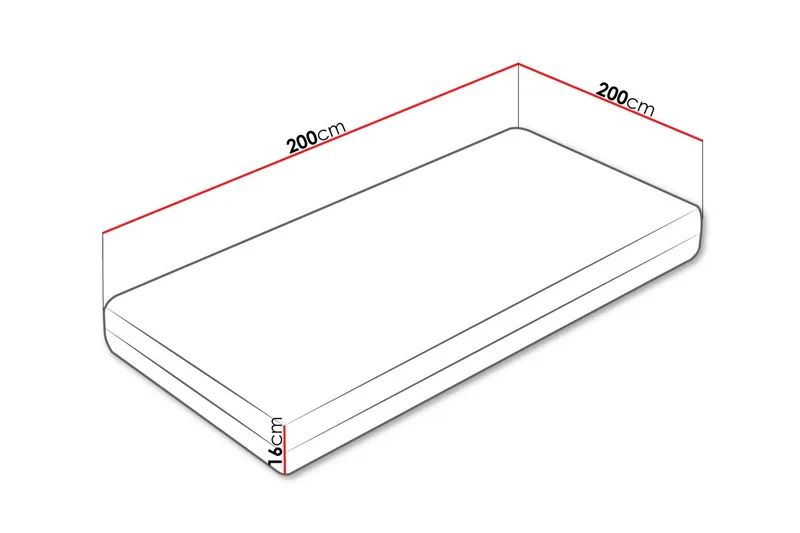 Gamini Skummadras 200x200 cm - Hvid - Møbler - Senge - Madrasser - Skummadras