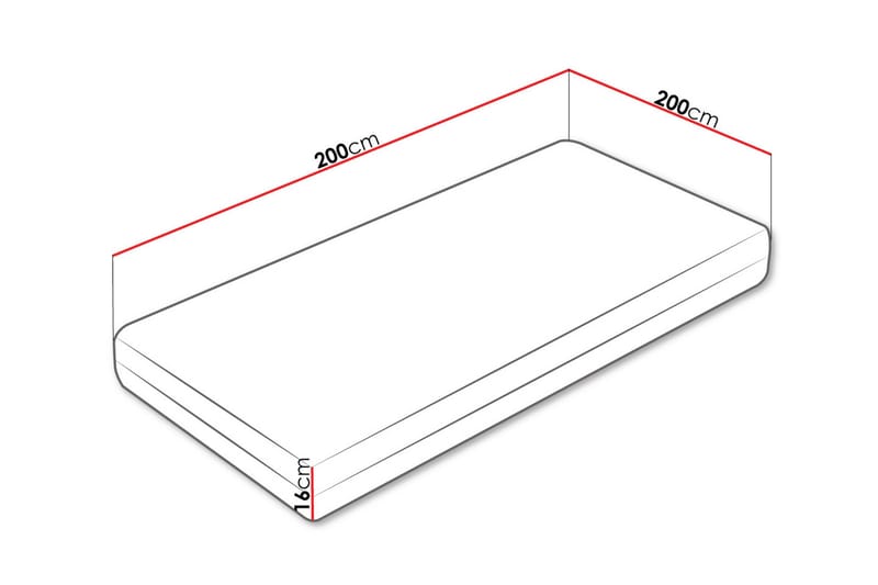 Gamini Skummadras 200x200 cm - Hvid - Møbler - Senge - Madrasser - Skummadras