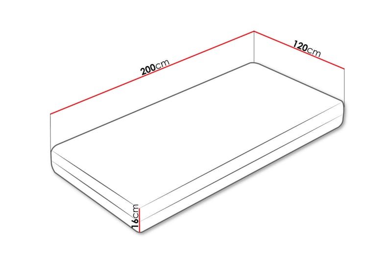 Gamini Skummadrass 120x200 cm - Hvid - Møbler - Senge - Madrasser - Skummadras