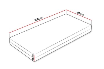 Hoefler Skummadras 80x200 cm - Hvid - Møbler - Senge - Madrasser - Skummadras