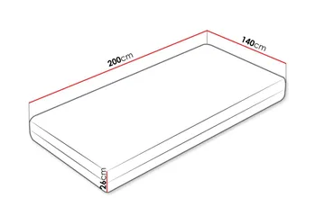 Hoefler Skummadrass 140x200 cm - Hvid - Møbler - Senge - Madrasser - Skummadras