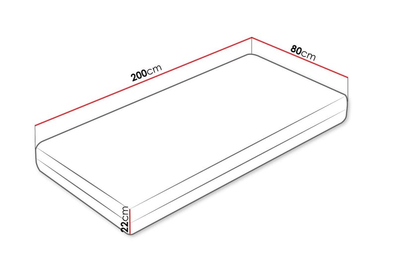 Huvudstorp Fjedermadras 80x200 cm - Hvid - Møbler - Senge - Madrasser - Springmadras