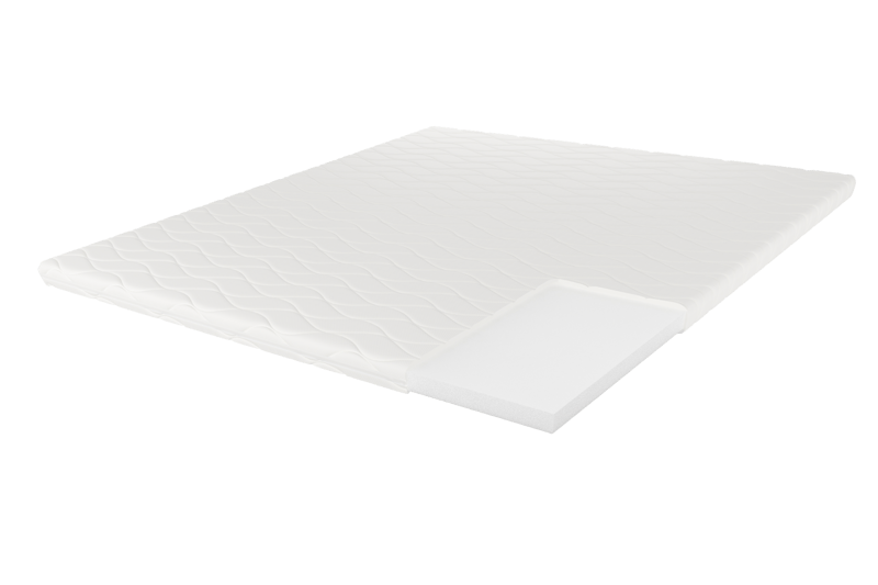 HVILA Foam topmadras i polyetherskum 180x200 cm – 7 cm blød/mellem, vaskbart betræk - Møbler - Senge - Madrasser - Topmadras
