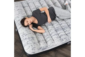 Tritech Airbed Queen Fashion Flock Oppustelig madras Grå - Bestway - Møbler - Senge - Madrasser - Luftmadrasser