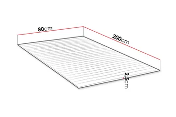 Mandula Topmadras 80 cm - Hvid - Møbler - Senge - Madrasser - Topmadras