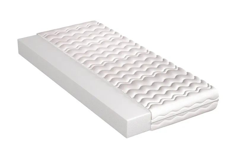 Manetto Madras 90x190 Skum 12 cm, Hvid
