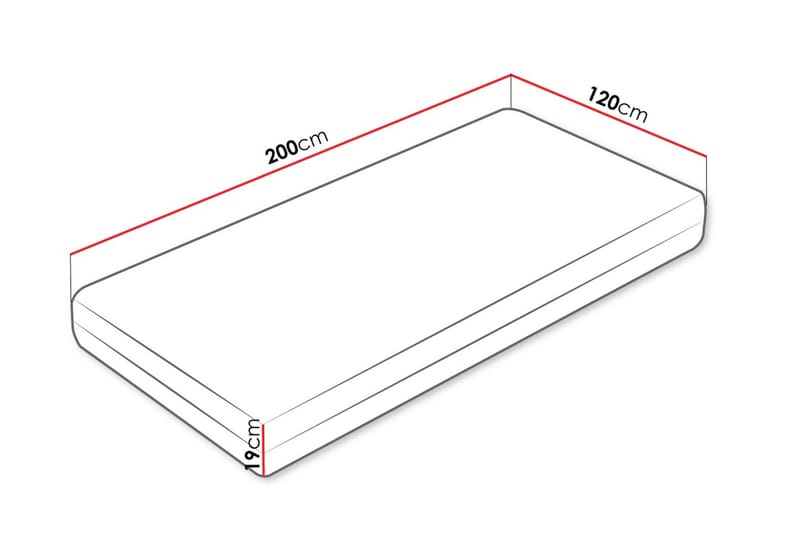 Milleryr Skummadras 120x200 cm - Hvid - Møbler - Senge - Madrasser - Skummadras