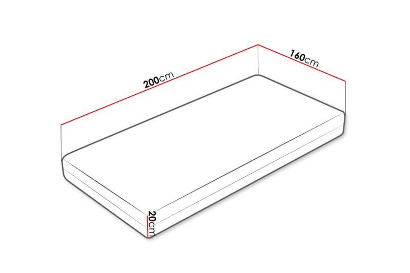 Professionel madras 200x160x20 cm - 160x200 - Møbler - Senge - Madrasser - Springmadras