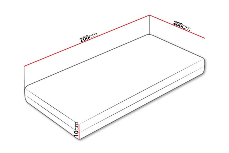 Arigna Skummadras 200x200 cm - Hvid - Møbler - Senge - Madrasser - Skummadras