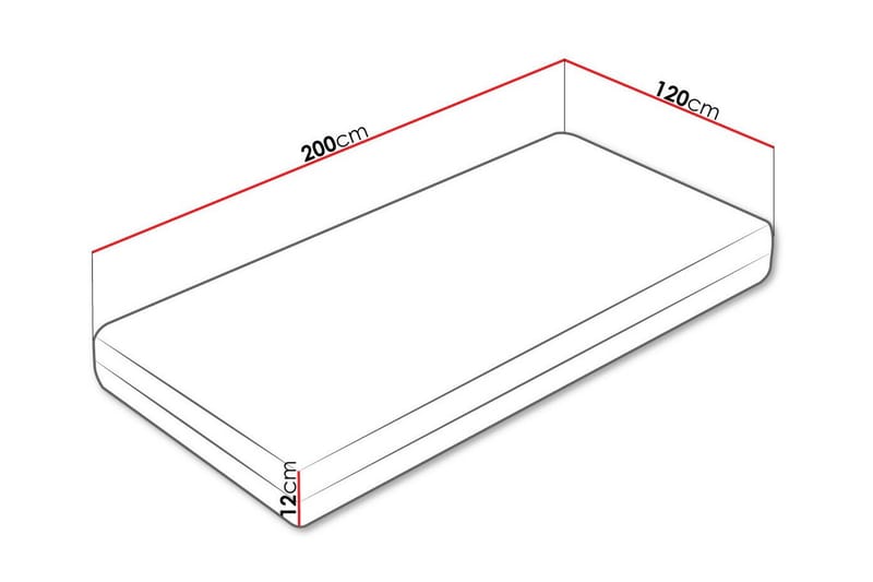 Derry Skummadras 120x200 cm - Hvid - Skummadras