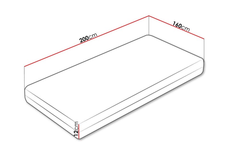 Derry Skummadras 160x200 cm - Hvid - Skummadras