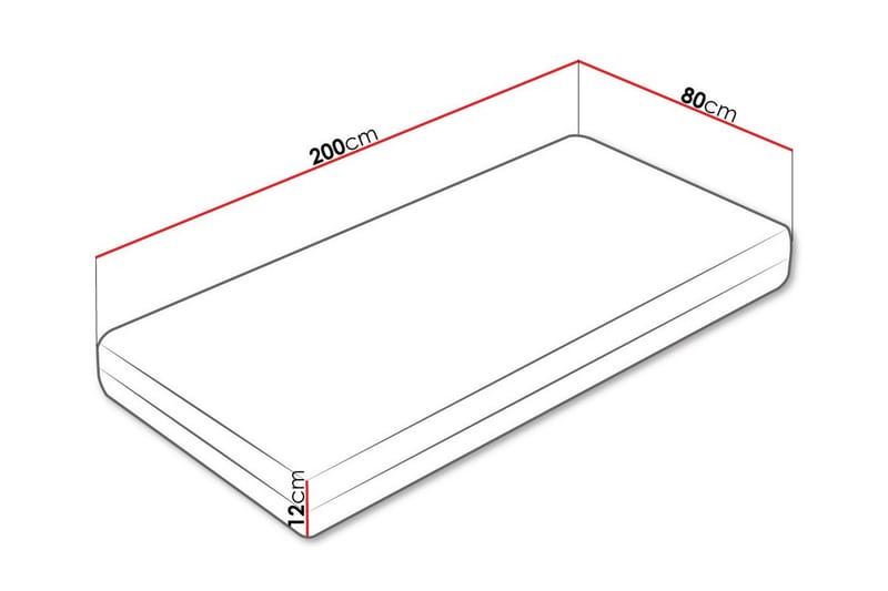 Derry Skummadras 80x200 cm - Hvid - Skummadras