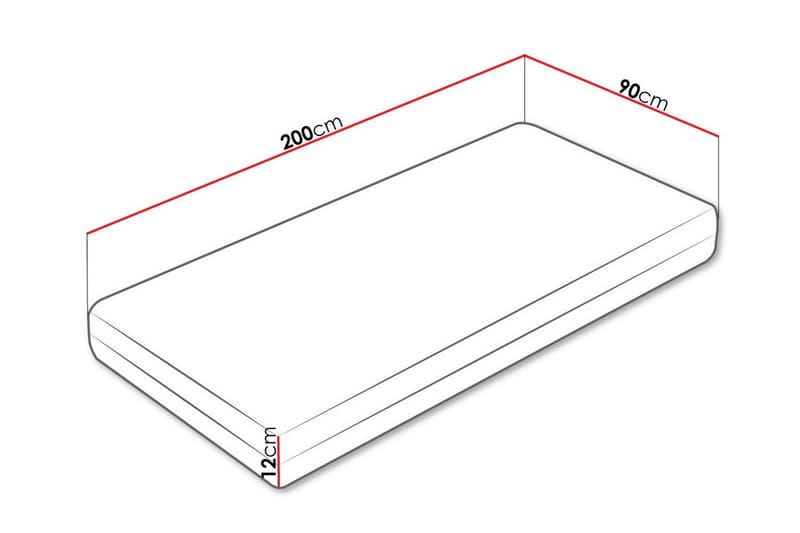 Derry Skummadras 90x200 cm - Hvid - Skummadras