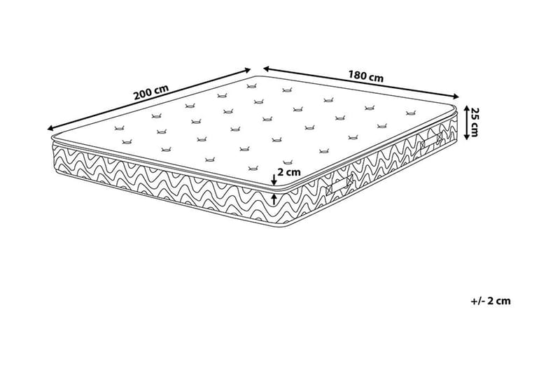 Luxusa Skummadras 180x200 cm med Aftageligt Betræk - Møbler - Senge - Madrasser - Skummadras