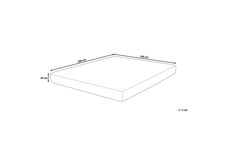 Pensick Skum Madras 160x200x20 cm - Hvid - Møbler - Senge - Madrasser - Skummadras
