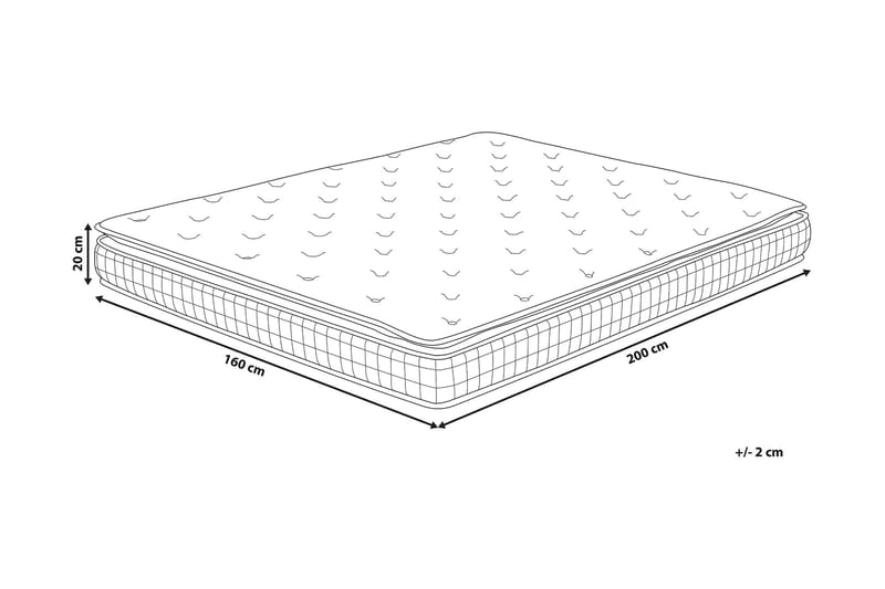 Acharm Springmadras 160x200 cm Fast Memoryskum - Hvid - Springmadras