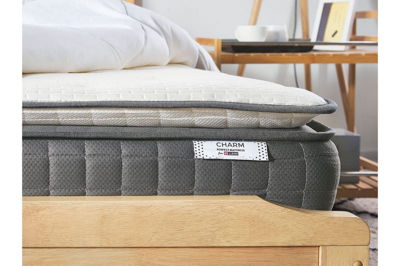 Acharm Springmadras 180x200 cm Middelfast Memoryskum - Hvid - Møbler - Senge - Madrasser - Springmadras