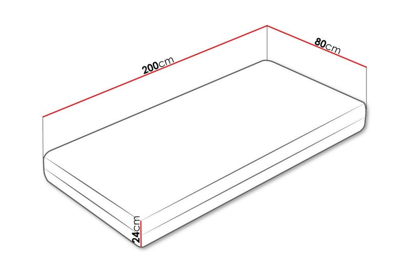 Derry Springmadras 80x200 cm - Hvid - Springmadras