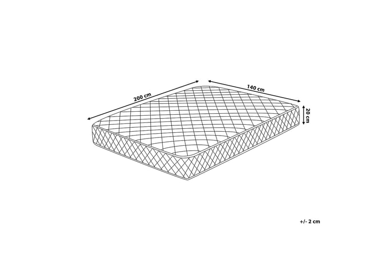 Duo Springmadras 140 | 200 cm - Hvid - Springmadras