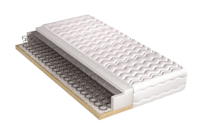 Hela madras 200x90x21 cm - Grå / Hvid - Møbler - Senge - Madrasser - Springmadras