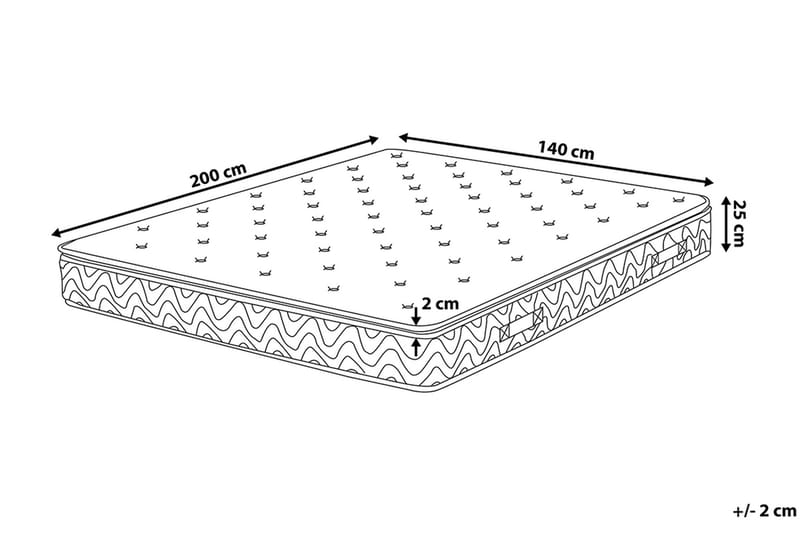 Joy Springmadras 140 | 200 cm - Grå - Møbler - Senge - Madrasser - Springmadras